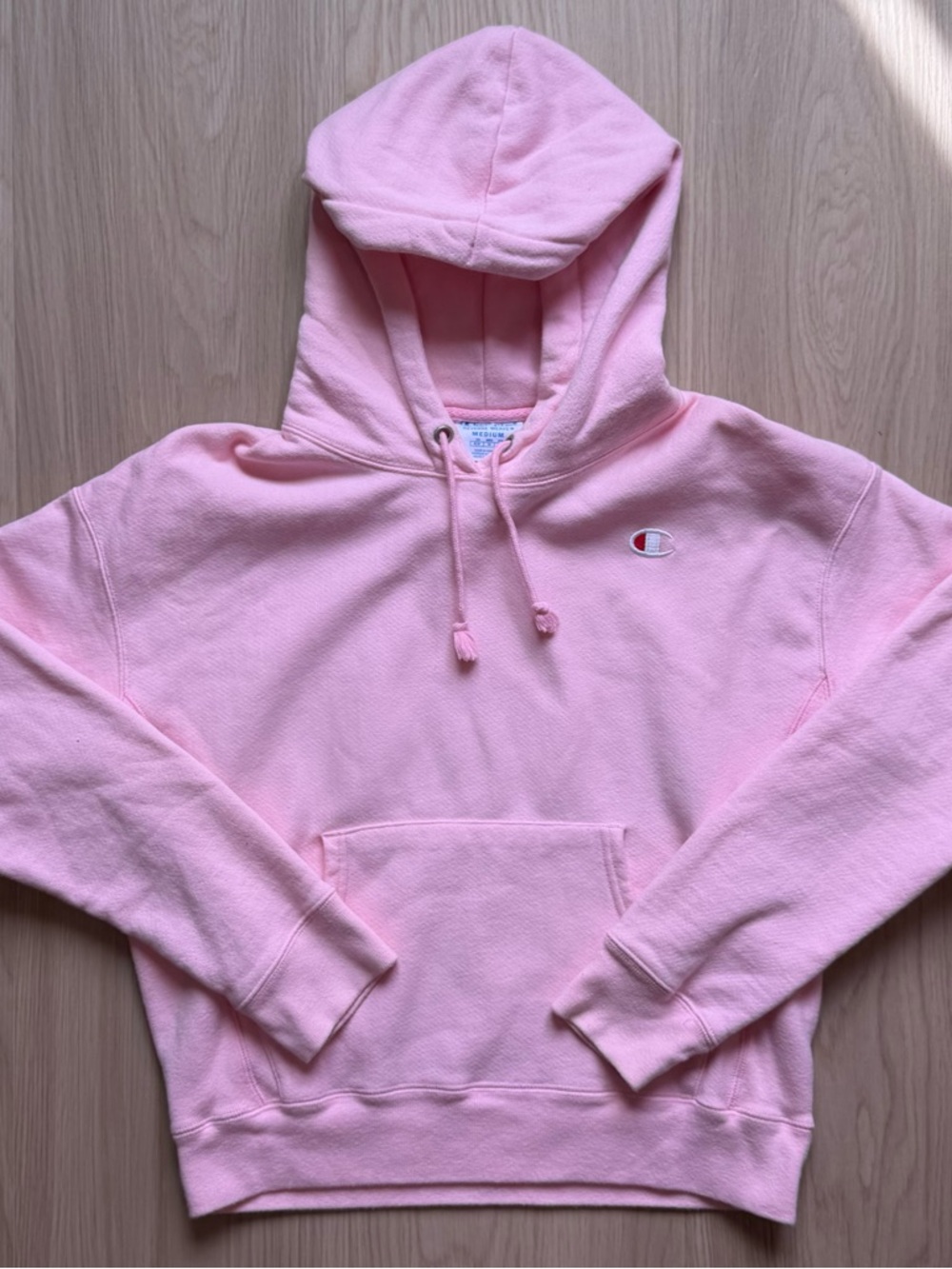 Champion Light Pink Hooded Sweatshirt with Drawstring